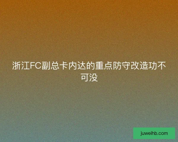 浙江FC副总卡内达的重点防守改造功不可没 浙江FC副总卡内达的重点防守改造功不可没